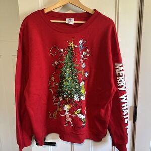 The Grinch Sweatshirt 'Merry Whatever' Light Up Sweater Holiday Christmas Blink